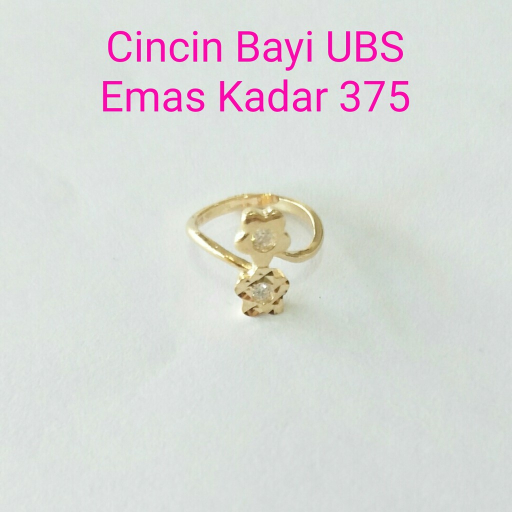 Cincin Bayi Emas UBS Kadar 375 Berat 0.85 gram
