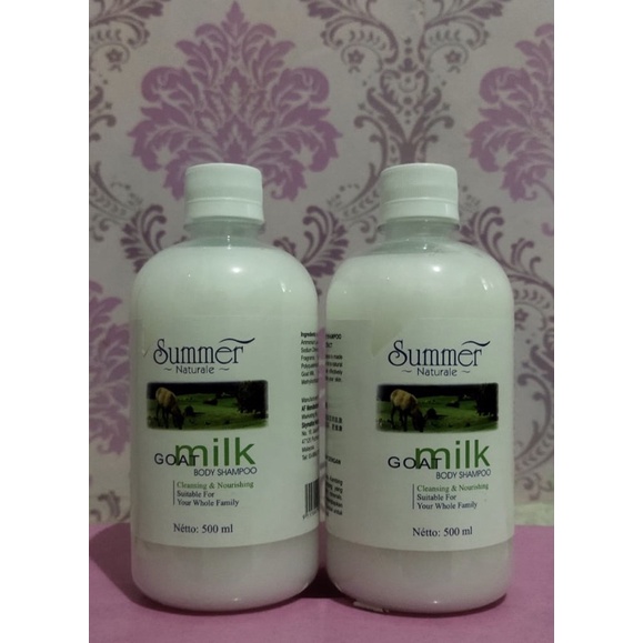 Summer  Goat Milk Body 2 botol  /Sabun Cair Susu Kambing Kemasan Botol Refill 500ml/Soap/Goat Milk