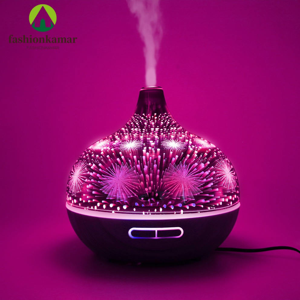 Humidifier Air 400ML Aromaterapi Difuser TANPA REMOTE Model Tetes Air Cembung Kaca (TIDAK FREE OIL)