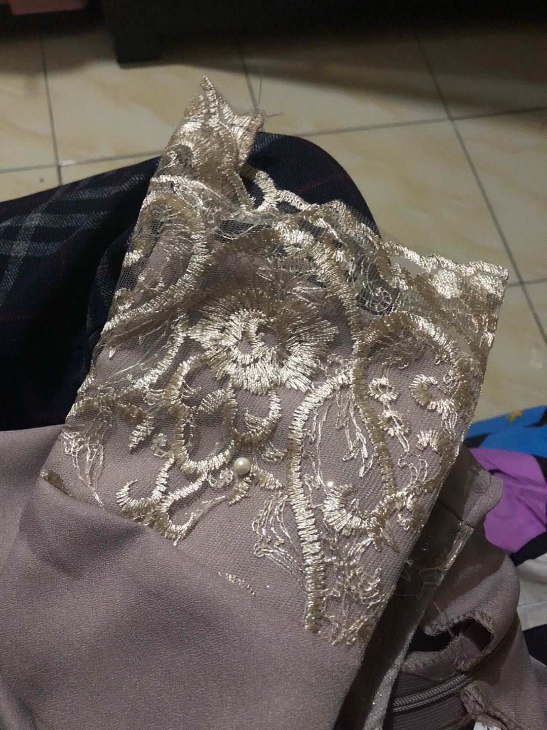 (model Baru)size M,l,xl,xxl,xxxl/gamis Zolana/gamis Brukat Tile/gamismuslim/gamis Kondangan/cantik