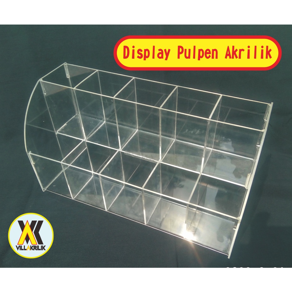 

Display pulpen akrilik 2 tingkat / Kotak penyimpanan pulpen