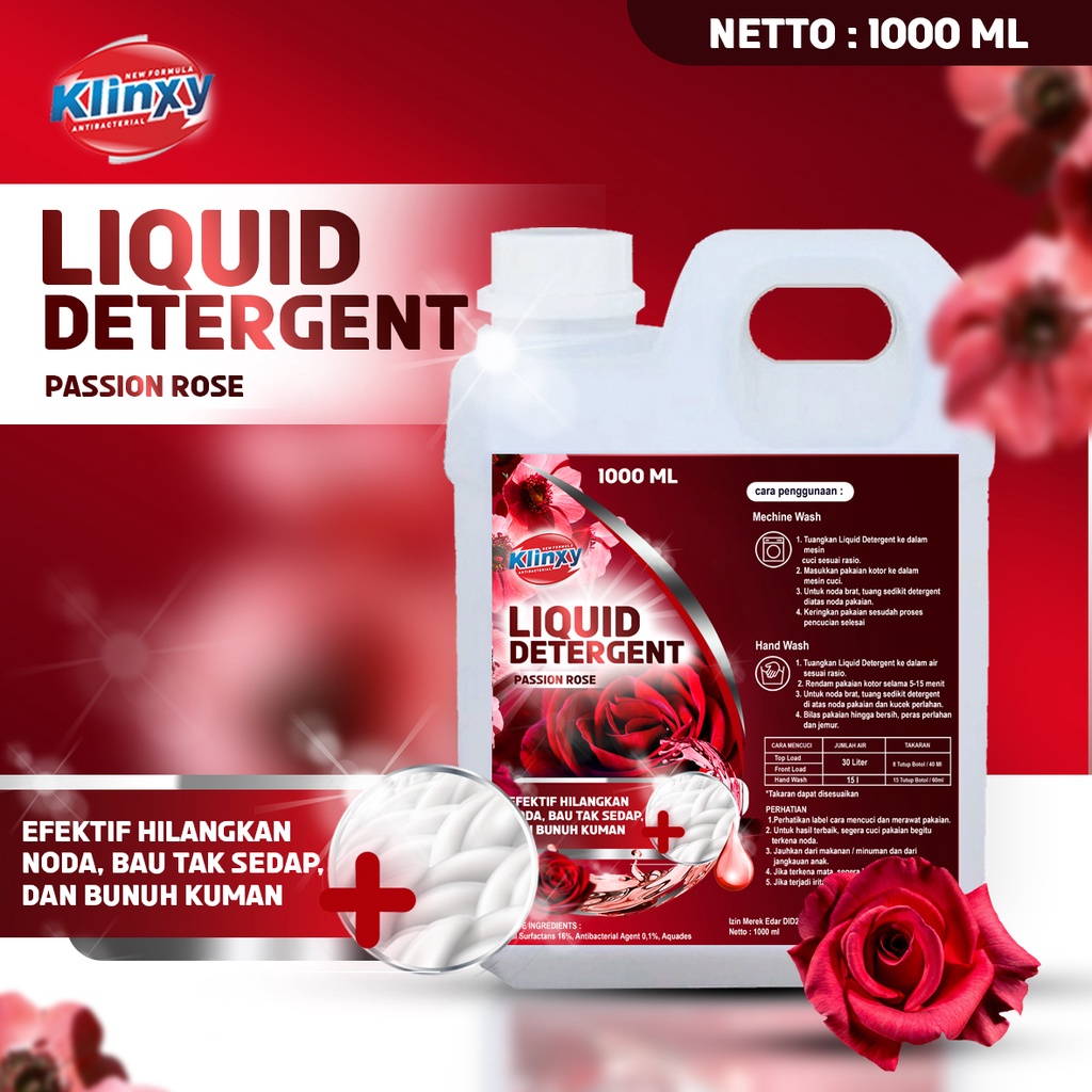 Klinxy Liquid Detergent / Detergen Cair Laundry Pakaian 1 Liter