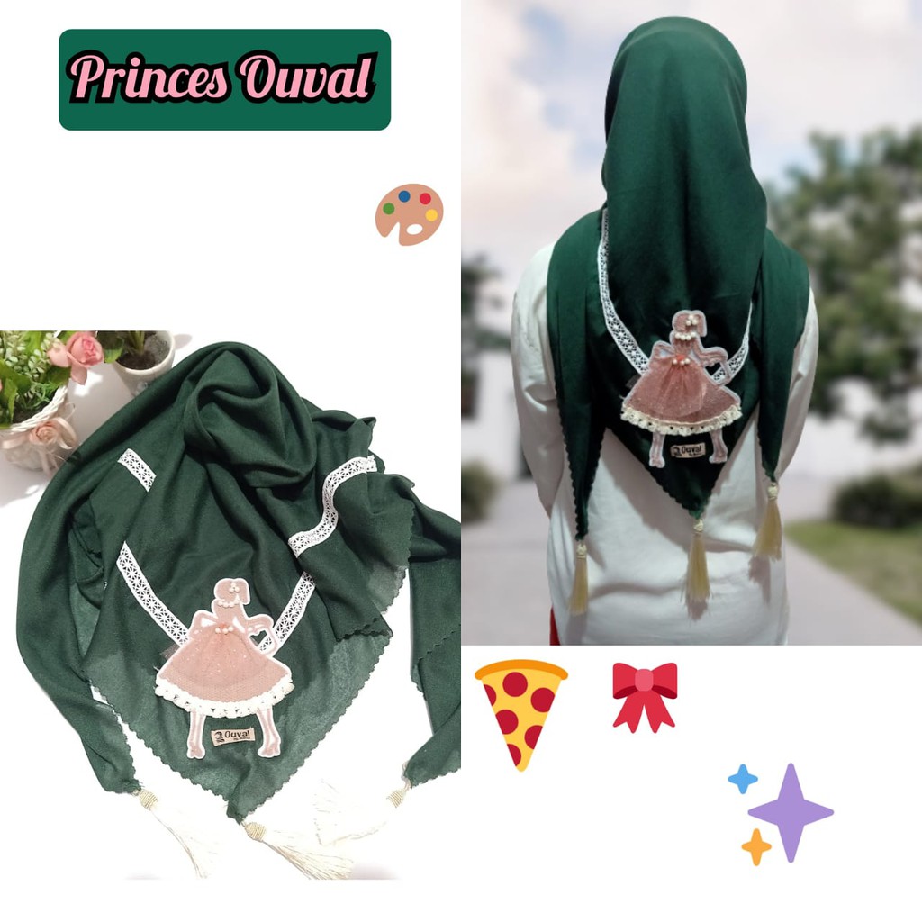 HIJAB SEGI EMPAT OUVAL PRINCES-IJO BOTOL
