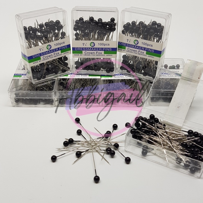 𝘈𝘉𝘎✰ Jarum pentul isi 80 - 100 pcs / Jarum pentul Box mika / Jarum pentul mutiara / Jarum pentul stainless berkualitas 1217