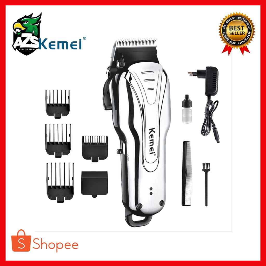 Kemei KM-1992 Rechargeable Hair Clipper Shaving Machine Tool Crum Mengkilap