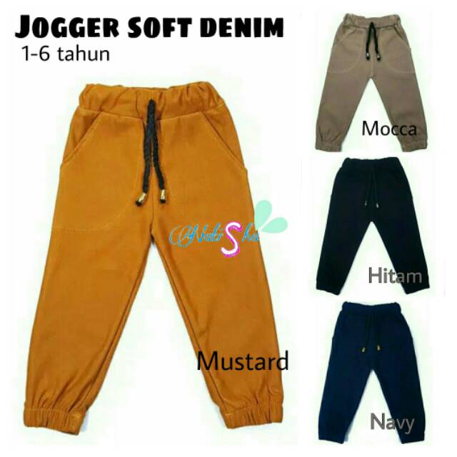  Celana  jogger joger anak  soft jeans  denim  celana  anak  