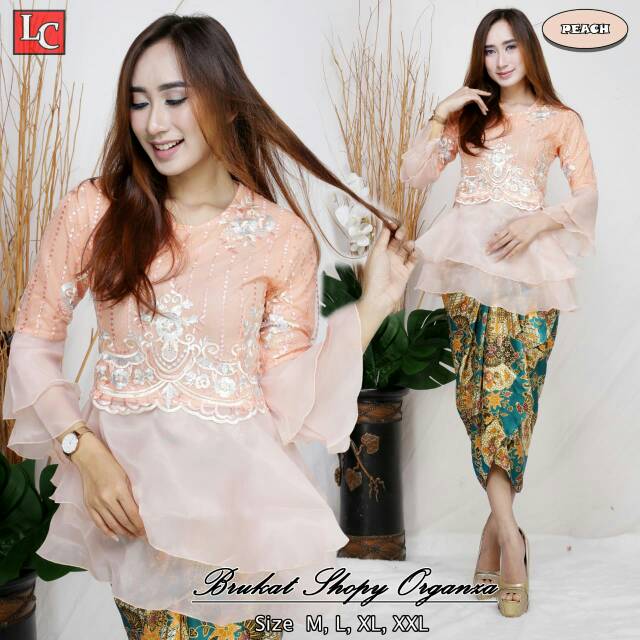 Setelan Shopy organza (atasan+rok plisket/duyung)