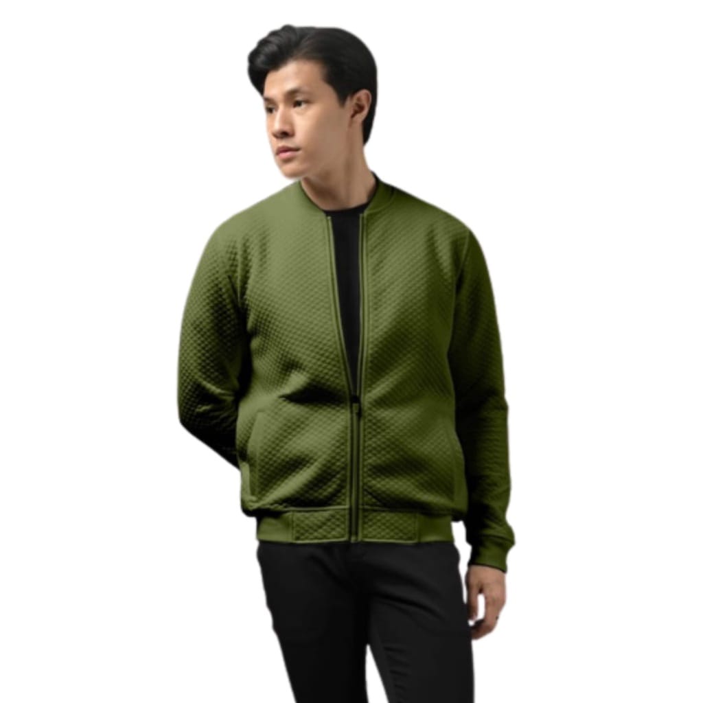 Galery Jaket - Jaket Comfy - Comfy Jaket - Jaket Bomber Comfy Pria Diamond Cream Premium Fleece Tebal