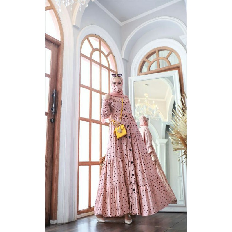 Amena PoLka maxi / gamis polkadot (FREE MASKER)
