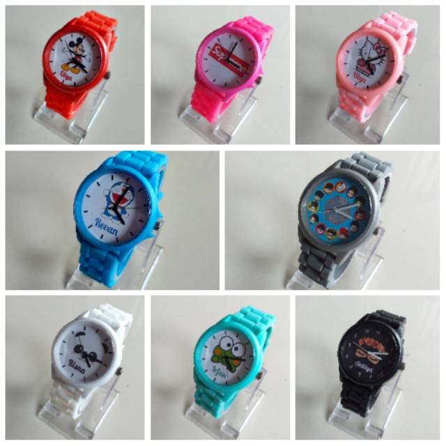 Jam tangan custom Rubber Kepang Custom unyu-unyu
