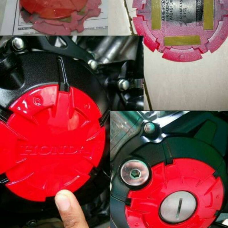 Cover Crank Case Cover Mesin CB150R CBR150R LED SONIC SUPRA GTR Red Original Honda