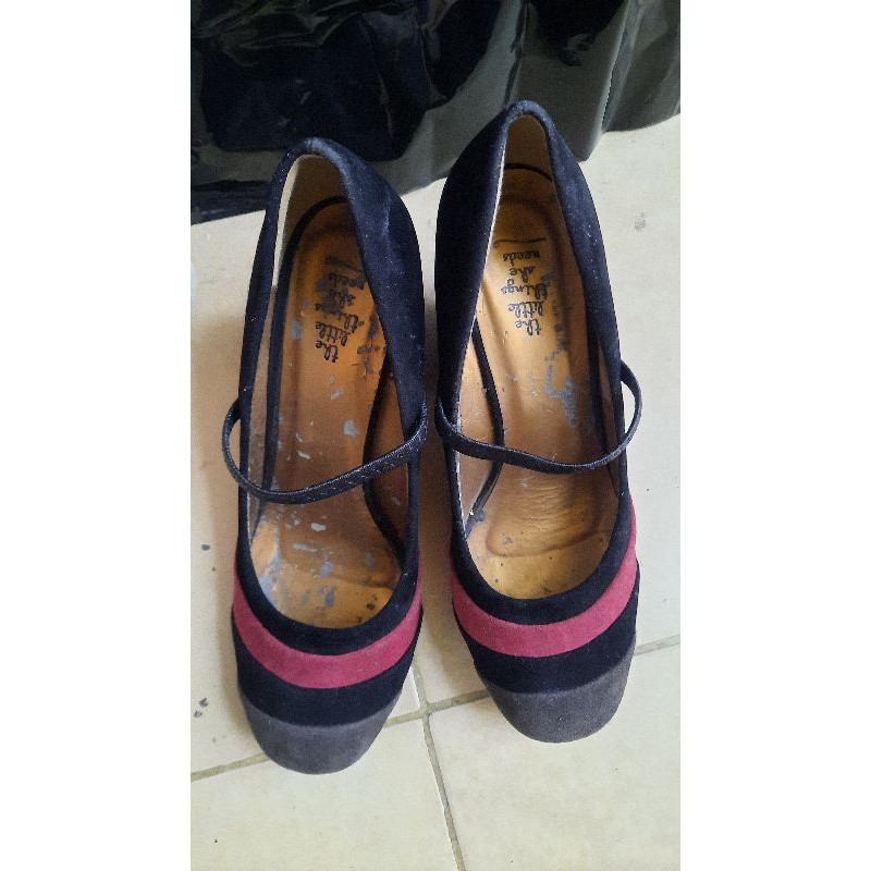 Preloved sepatu High Heel Beludru velvet