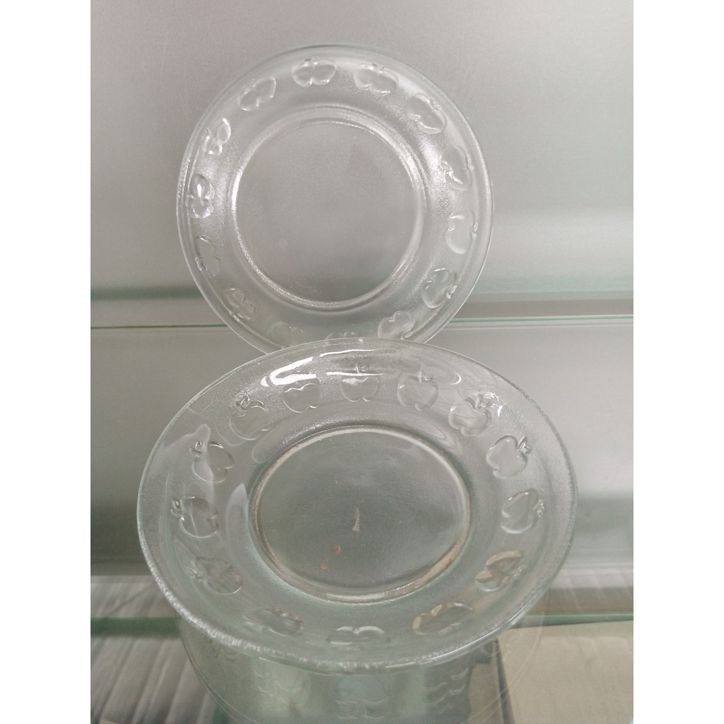 HAMPERSLepek Kaca Ap505S Saucer Tatakan Gelas Kaca Motif Polos Lepek Hias Cantik Alas Cangkir Piring