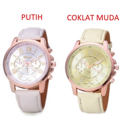 ✅COD J100 Jam Tangan Geneva Leather Quartz Fashion Wanita Import Murah Jakarta