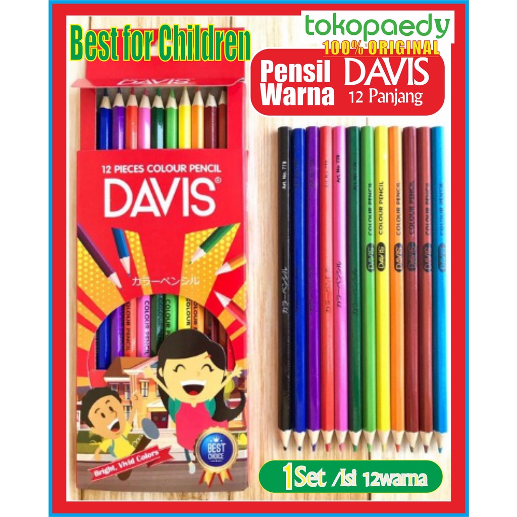 

Pensil Warna 12 warna Panjang Davis - ORIGINAL