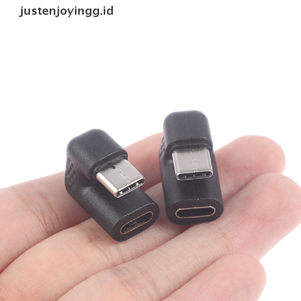 // justenjoyingg.id // 180 Degree Right Angle USB 3.1 Type C Male To Female USB-C Converter Adapter ~