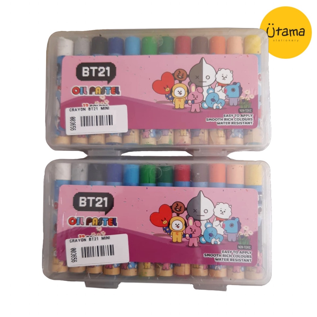 

Krayon Mini BT21/Crayon Mini Eselon 12 Warna BTS/Isi 12warna/Oil Pastel/Pastels