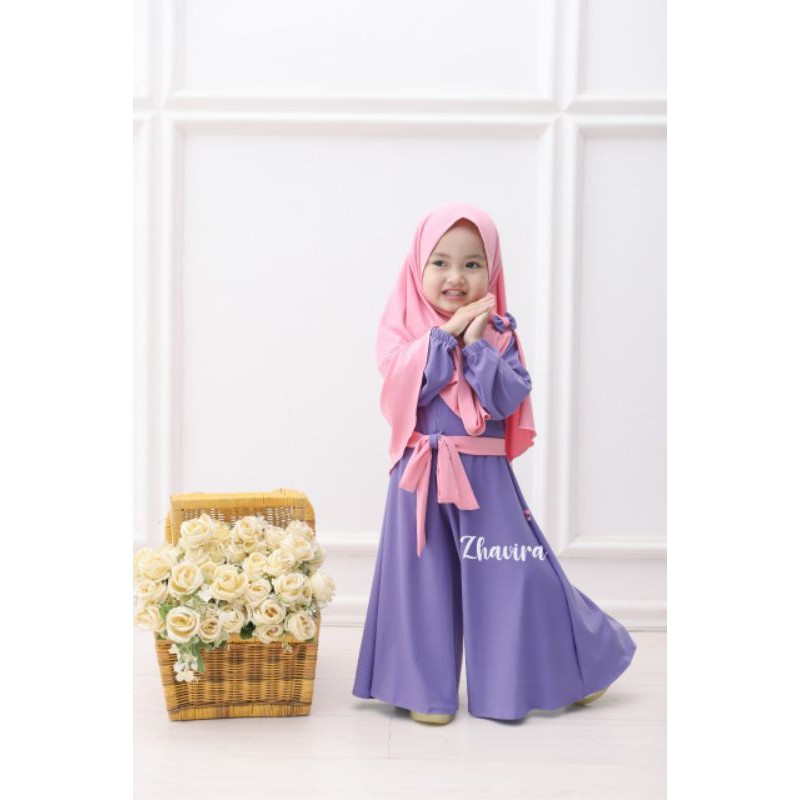 Jumpsuit by Zhavira - Lilac Pink - Jumpsuit Bayi Balita Anak Perempuan