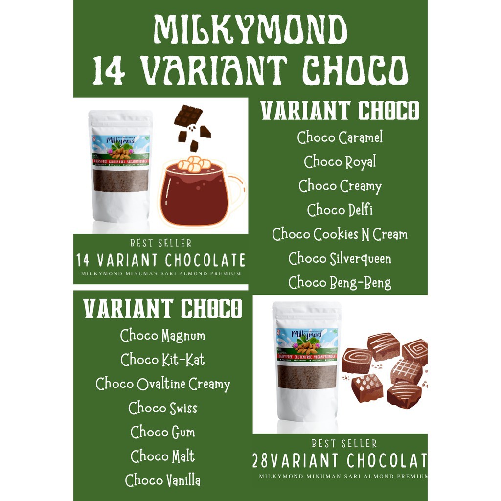 [BUY 2 GET 1 FREE] Susu Almond Premium MILKYMOND Milky Almond 180 Gram 14 Rasa Chocolate