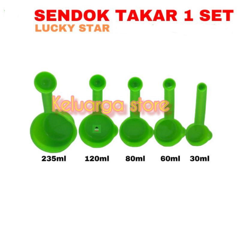 Sendok ukur  takar set  / Cup Takar Ukur Set 5 in 1 lucky star