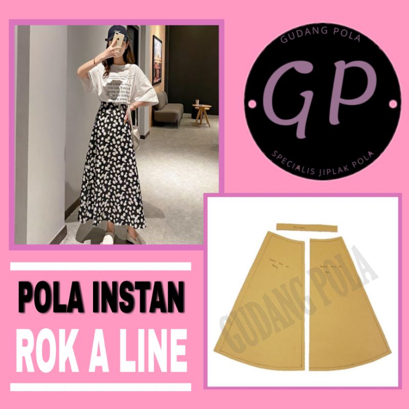 [✓COD] POLA ROK A LINE - POLA JIPLAK INSTAN - GUDANG POLA