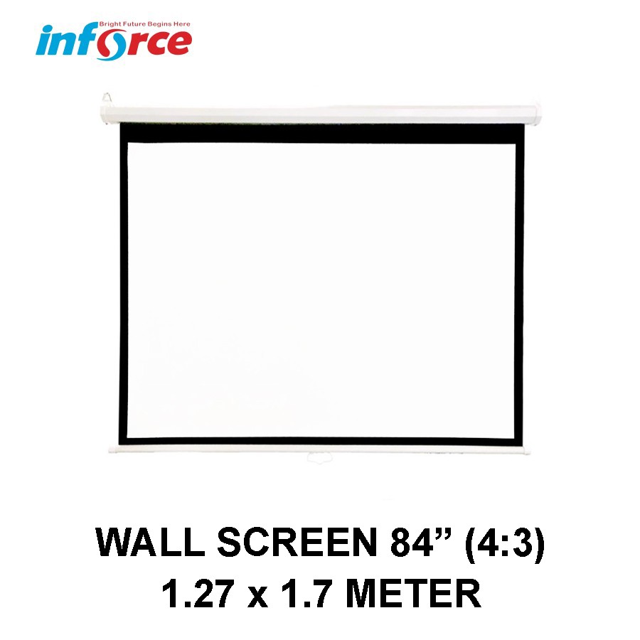 Inforce Wall Screen Projector 84 4:3 / Layar Proyektor Manual Gantung
