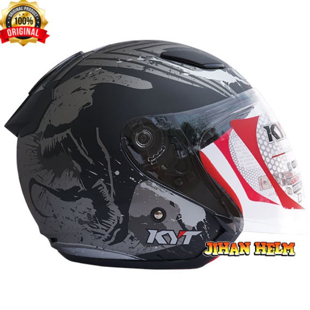 HELM / HELM KYT / HELM KYT DJ MARU VENOM BLACK SILVER DOFF TERMURAH-1