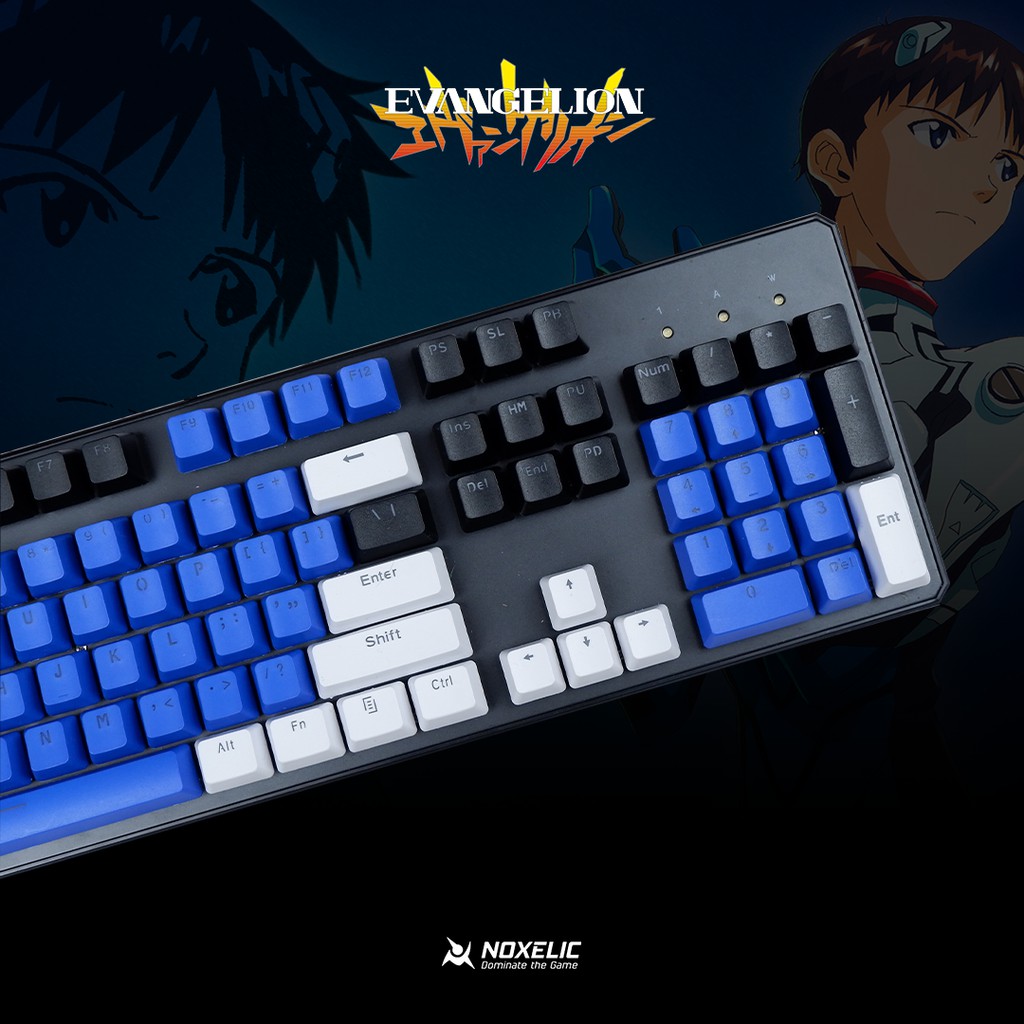 Noxelic Keycaps PBT Shinji Ikari Evangelion - Double Shot 104 Keyset Custom