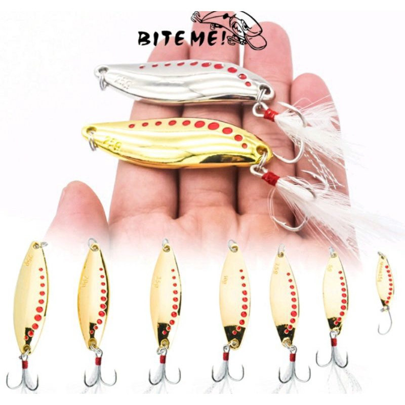lure umpan casting spoon UL set hook bulu