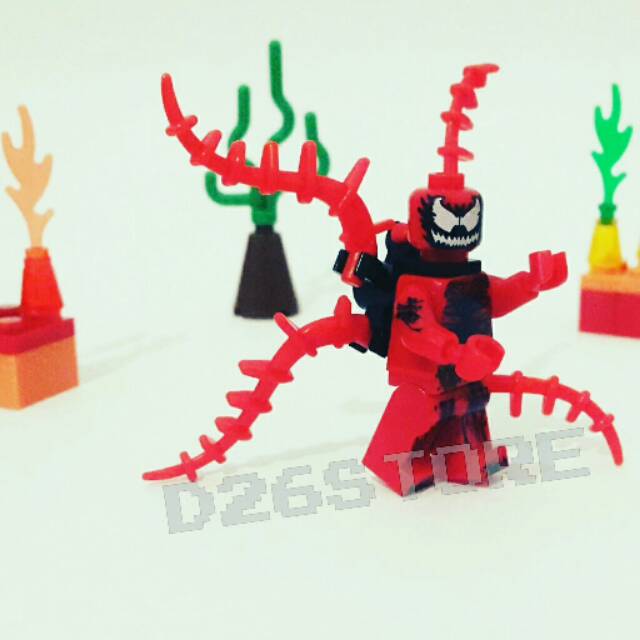 Lego minifigure Carnage / Cletus Kasidy ( Spiderman Enemy - Marvel )