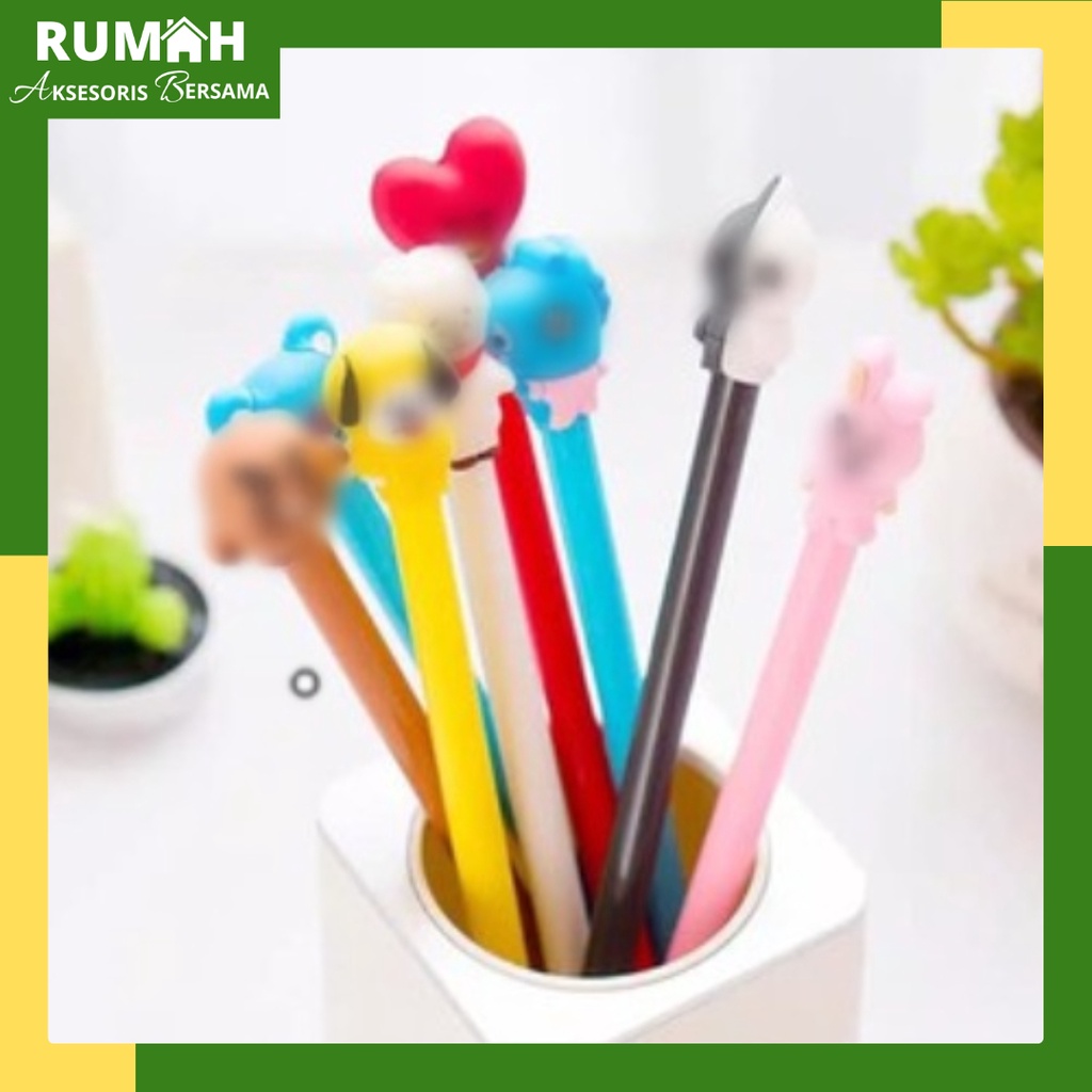 

RAB Pulpen Cute Character Black ink Gel Pen Pena Stationary