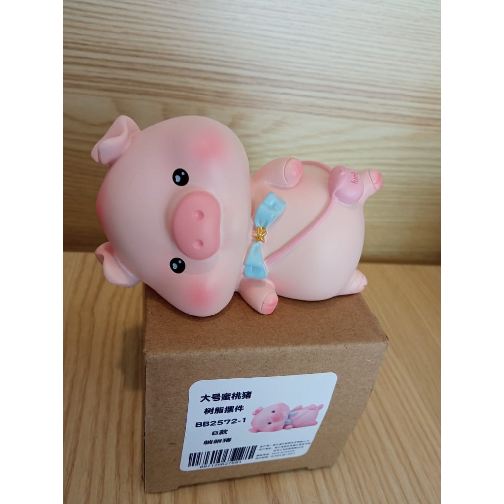 Pajangan Mobil Bobble Head Lazy Pig Babi Pajangan Meja Dashboard Mobil