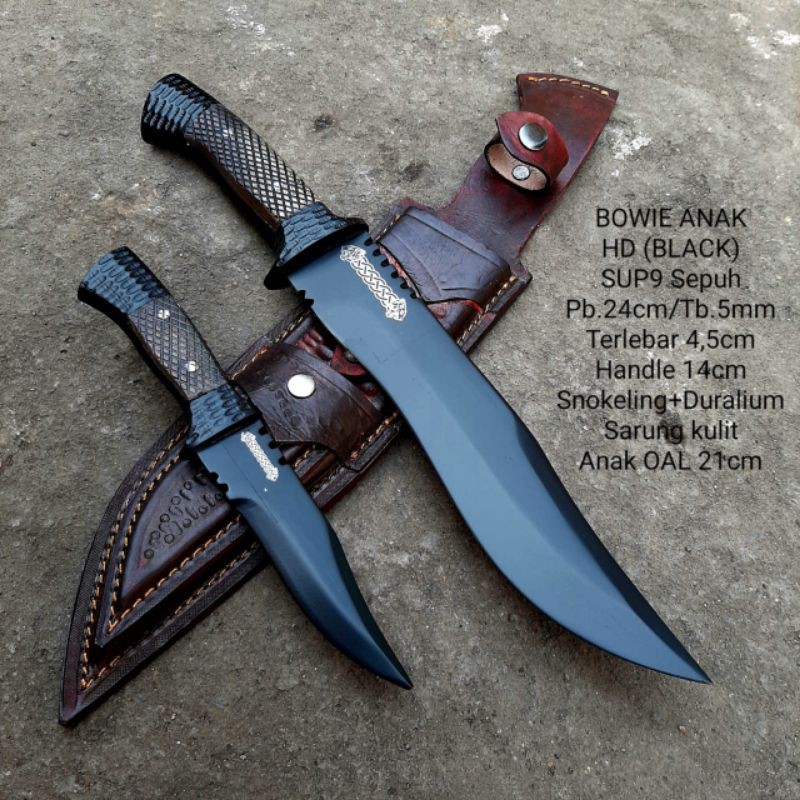 Bowie Anak HD Black /Pisau Survival knives