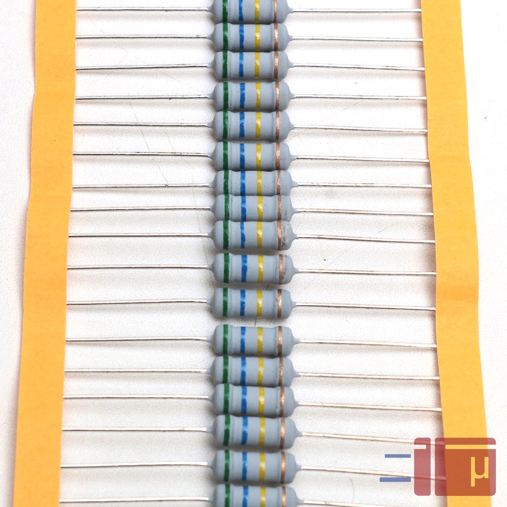 x10 Resistor 560K 1W Metal Oxide 5% Taiwan Kaki Tembaga