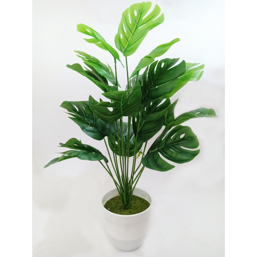 COD TANAMAN HIAS MONSTERA BESAR TANAMAN DAUN PLASTIK TANAMAN HIAS RUMAH BUNGA PLASTIK  BP8843-HIJAU