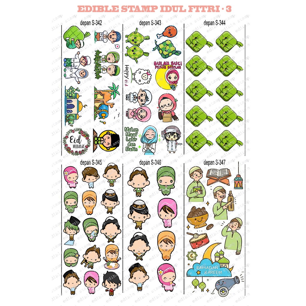 

Edible Stamp Stiker Makanan Edible Stiker Edible Image Edible Print Stiker Lebaran 3