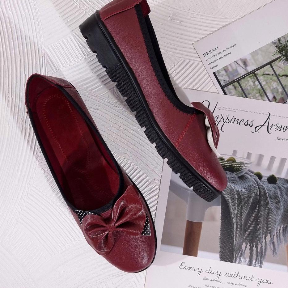 Codem3M7y--Sepatu Loafer Pita Wanita Livana Slop Flat Shoes Kekinian Murah Formal Kerja Casual Sinte