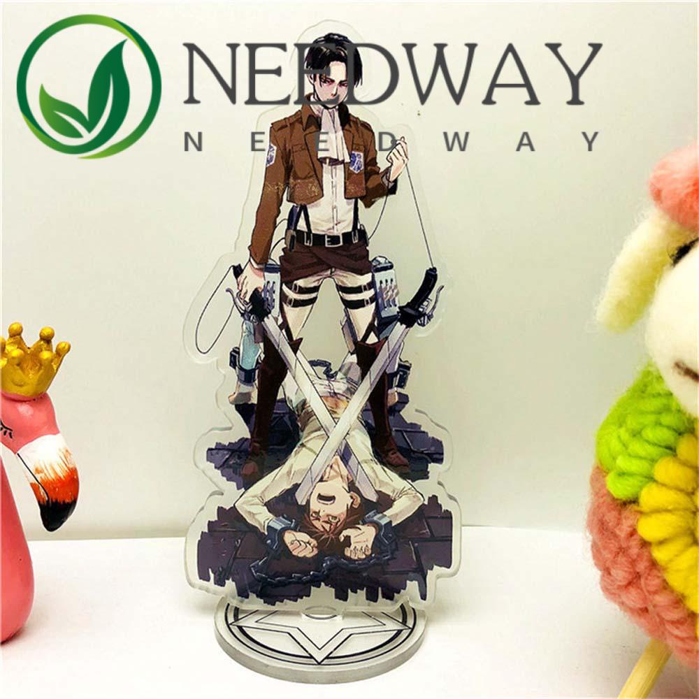 Needway  Cute Desktop Decoration DIY Desktop Standing Card Attack on Titan Model Toy Acrylic Stand Levi Ackerman Figure Decoration Shingeki no Kyojin Eren Jaeger Figure Model Plate