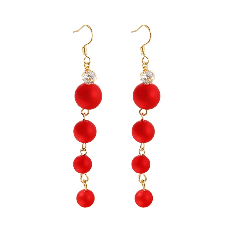 Sterling silver jarum Merah baru panjang mutiara Grace Internet celebrity fashion all-match Peri ant