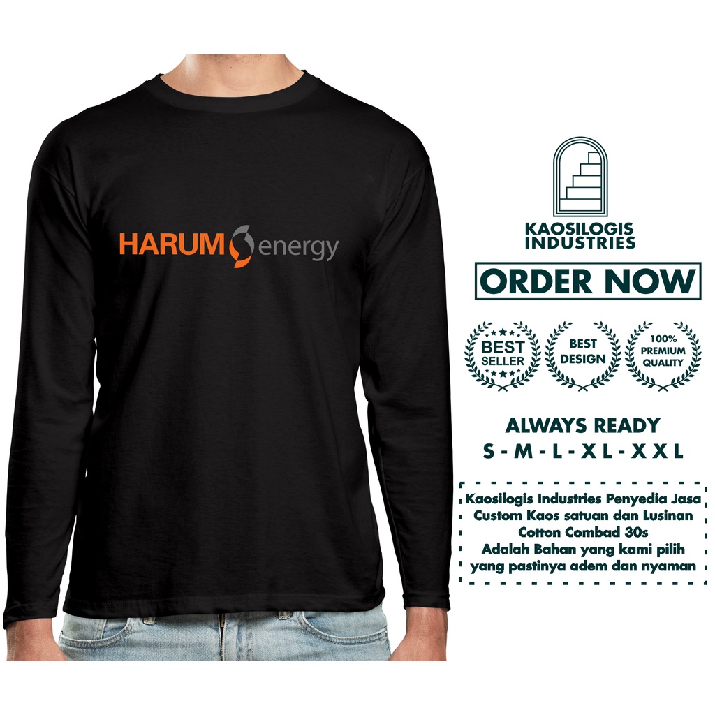 Kaos Baju Harum Energy Perusahaan Pertambangan Lengan Panjang