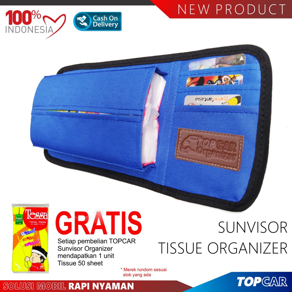 Visor Mobil Organizer TOPCAR Tempat Kartu E-toll Tisu