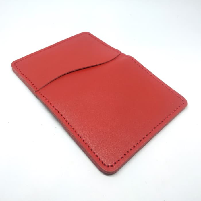 dompet kartu kulit asli card wallet warna merah PHWL263