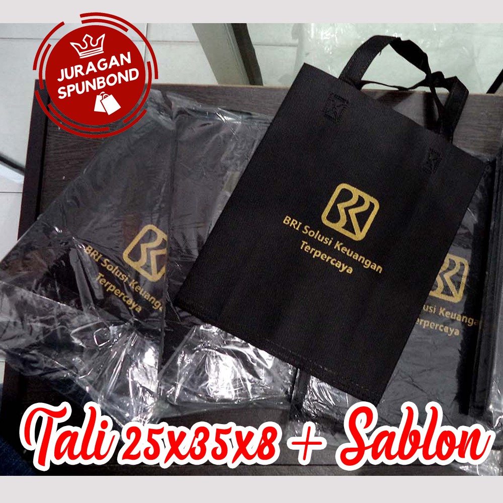 25x35x8 kantong spunbond / tas spunbond / goodie bag / sablon goodie bag