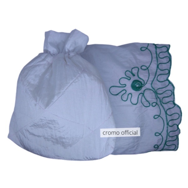 Mukena Dewasa Mukenah Traveling Parasut Premium Jumbo Polos BordirStik - Putih Diskon