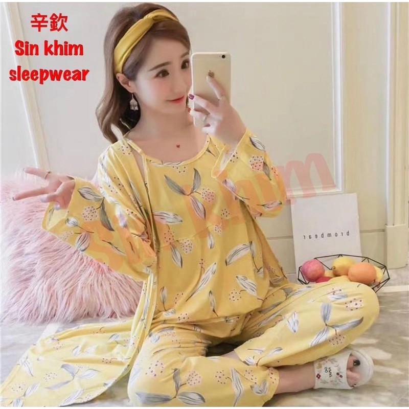 Baju Tidur All Set (Atasan, bawahan & outer)