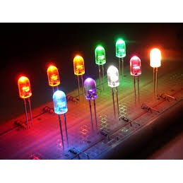 Lampu LED 5 mm Lamp Bening 5mm - Ketika Dinyalakan Warna Cahaya Putih Kuning Merah Hijau Biru