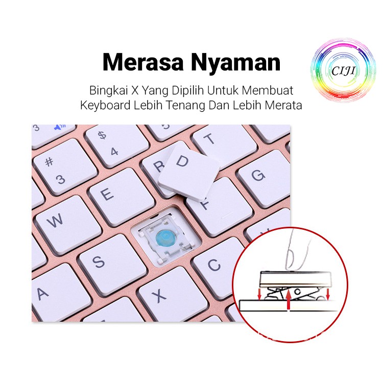 [ COD ] CIJI Paket Keyboard Wireless + Mouse Wireless Silent Desain Ultrathin Elegan-8