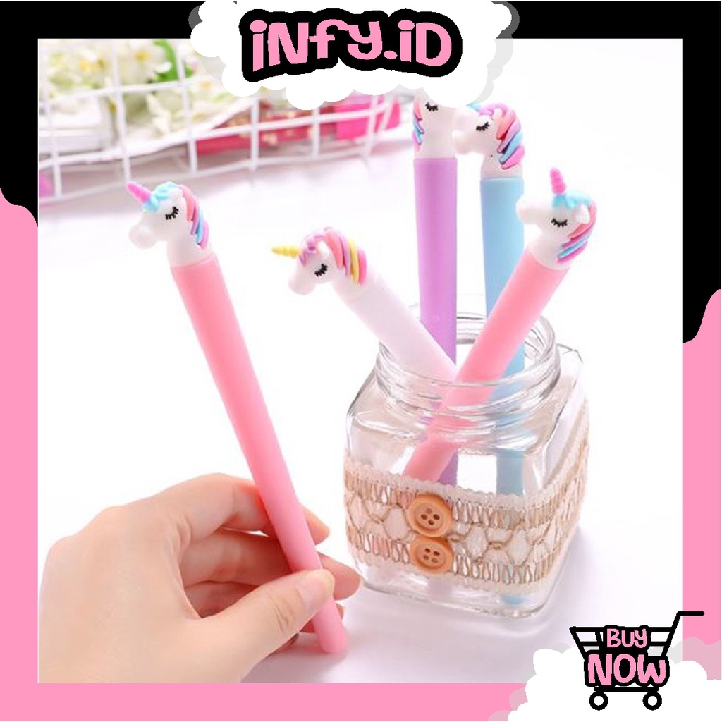 

INFY - Cute Unicorn Gel Pen Student Writing Office Pen Examination Pen S028