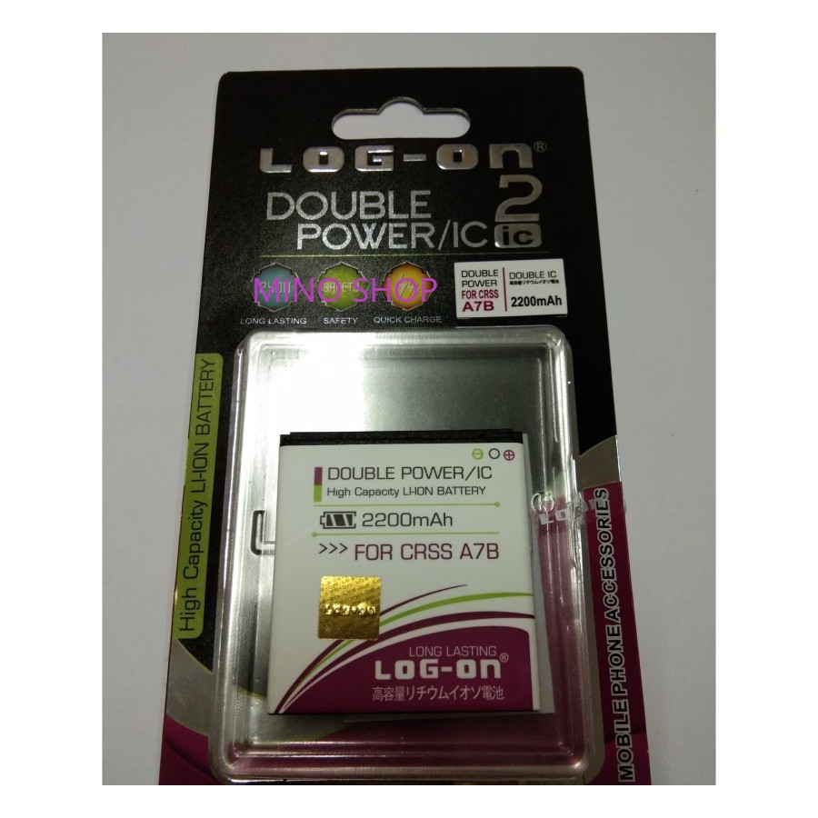 BATRE EVERCOSS A7B - LOG ON DOUBLE POWER BATTERY BATERAI