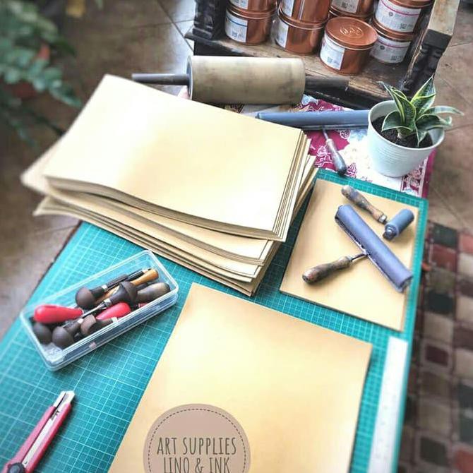 

Ihot Salel Karet Lino, Karet Cukil, Cukil Karet, Linocut, Linoleum Ukuran A3